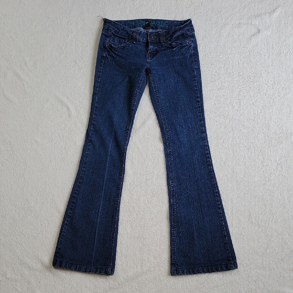 G21 Brand Classic Dark Blue Low Rise Flare Jeans